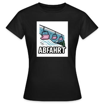 Remontée mécanique et motif montagne avec charme d’aventure - T-shirt Femme - noir - Devant - AI Model Female 172 dark (172cm)