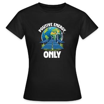 Énergie renouvelable Énergie positive uniquement - T-shirt Femme - noir - Devant - AI Model Female 172 dark (172cm)