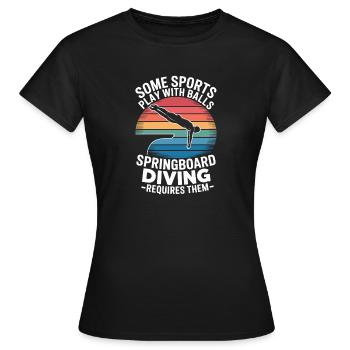 Kunstspringen Turmspringer Sprungbrett - Frauen T-Shirt - Schwarz - Vorne - AI Model Female 172 dark (172cm)