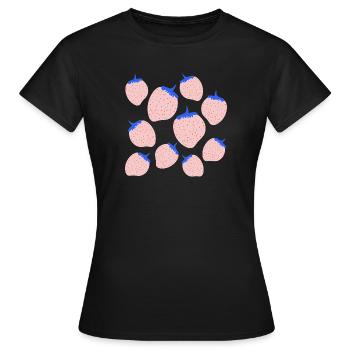 FRAISES BAIES - T-shirt Femme - noir - Devant - AI Model Female 172 dark (172cm)