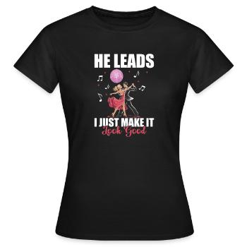 Partenaires de danse de salon pour la danse de salon - T-shirt Femme - noir - Devant - AI Model Female 172 dark (172cm)