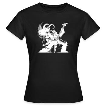 Un solo de guitare démoniaque plus fort que l’enfer - T-shirt Femme - noir - Devant - AI Model Female 172 dark (172cm)