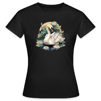 Swans Swan - Women's T-Shirt - black - Front - AI Model Female 172 dark (172cm)