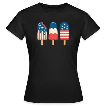 Cream Lover Independence Day 4 juillet - T-shirt Femme - noir - Devant - AI Model Female 172 dark (172cm)
