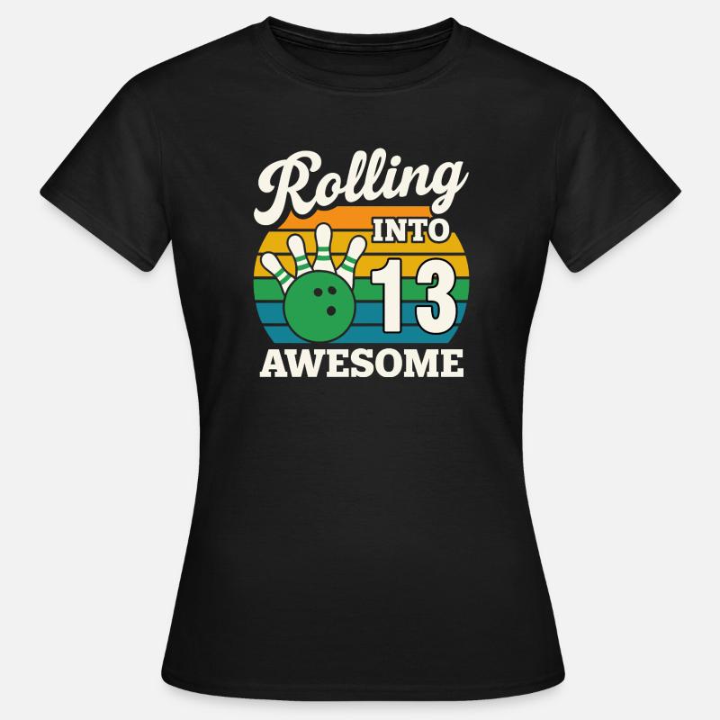 Retro Bowling 13th Birthday Tee - Women's T-Shirt - black