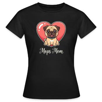 Pug Mom Cute Puppy Design for Pug Lovers - Women's T-Shirt - black - Front - AI Model Female 172 dark (172cm)