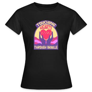 Professeur de Braille Braille Dotum - T-shirt Femme - noir - Devant - AI Model Female 172 dark (172cm)
