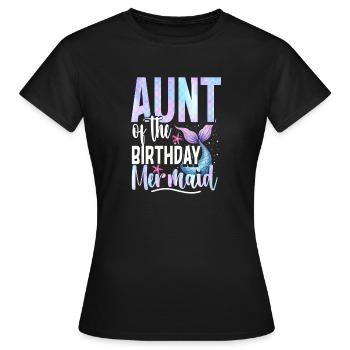 Sirène tante de la sirène d'anniversaire - T-shirt Femme - noir - Devant - AI Model Female 172 dark (172cm)