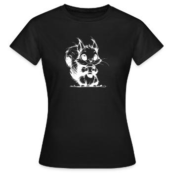 Le café rend l’écureuil éveillé et drôle - T-shirt Femme - noir - Devant - AI Model Female 172 dark (172cm)