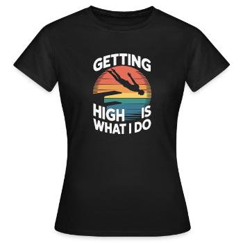 Kunstspringen Turmspringer Sprungbrett - Frauen T-Shirt - Schwarz - Vorne - AI Model Female 172 dark (172cm)