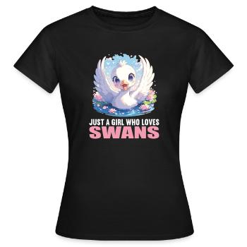 Swans Swan - Women's T-Shirt - black - Front - AI Model Female 172 dark (172cm)