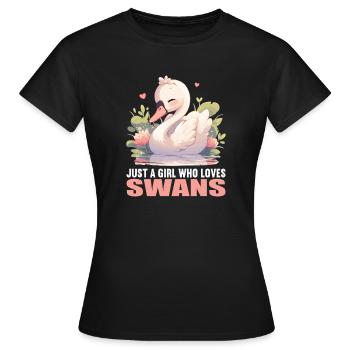 Swans Swan - Women's T-Shirt - black - Front - AI Model Female 172 dark (172cm)