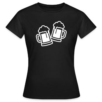 Verre à bière symbole bière - T-shirt Femme - noir - Devant - AI Model Female 172 dark (172cm)