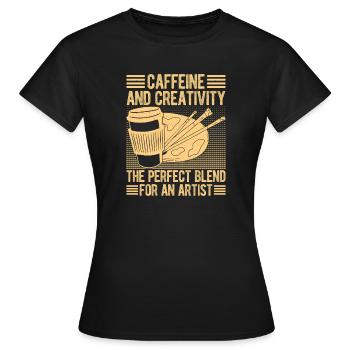 Artist Painter Graphic Caffeine & Creativity Art - Frauen T-Shirt - Schwarz - Vorne - AI Model Female 172 dark (172cm)