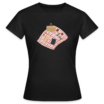 Illustration de scène de pique-rustique - T-shirt Femme - noir - Devant - AI Model Female 172 dark (172cm)