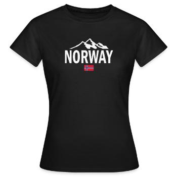 Noorwegen - Noorwegen - Noorwegen - Vlag - Scandinavië - Vrouwen T-shirt - zwart - Voor - AI Model Female 172 dark (172cm)