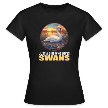 Swans Swan - Women's T-Shirt - black - Front - AI Model Female 172 dark (172cm)