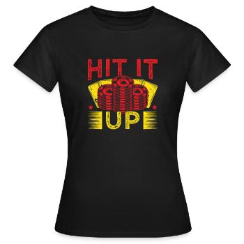 Fan de jeux d'argent Hit It Up Casino - T-shirt Femme - noir - Devant - AI Model Female 172 dark (172cm)