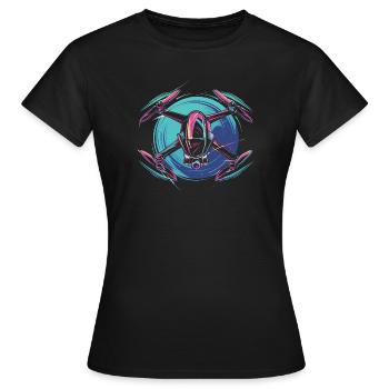 Dynamic Drone - Women's T-Shirt - black - Front - AI Model Female 172 dark (172cm)