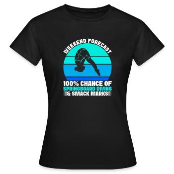 Kunstspringen Turmspringer Sprungbrett - Frauen T-Shirt - Schwarz - Vorne - AI Model Female 172 dark (172cm)