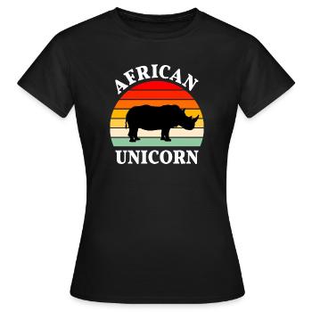Rhinocéros, Afrique, Pachyderme, Licorne africaine - T-shirt Femme - noir - Devant - AI Model Female 172 dark (172cm)