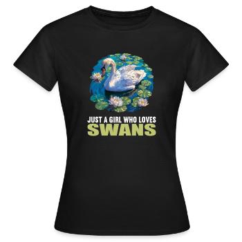 Swans Swan - Women's T-Shirt - black - Front - AI Model Female 172 dark (172cm)