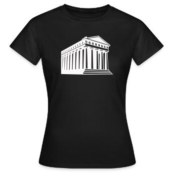 Antike griechische Tempelillustration - Frauen T-Shirt - Schwarz - Vorne - AI Model Female 172 dark (172cm)