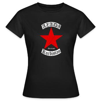 Kurdes du Kurdistan Grande étoile rouge avec texte - T-shirt Femme - noir - Devant - AI Model Female 172 dark (172cm)