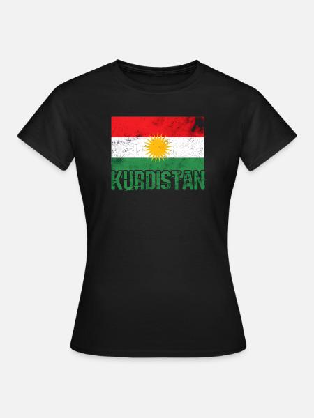 Kurdisches Friedenssymbol mit Kurdistan Kurden - Frauen T-Shirt - Schwarz