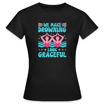 Synchronschwimmen Kunstschwimmen Wassersport - Frauen T-Shirt - Schwarz - Vorne - AI Model Female 172 dark (172cm)