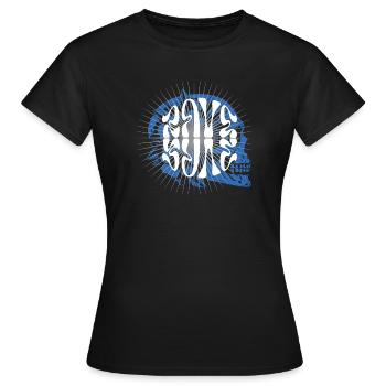 Musique rave Crâne éthéré aux lignes rayonnantes - T-shirt Femme - noir - Devant - AI Model Female 172 dark (172cm)