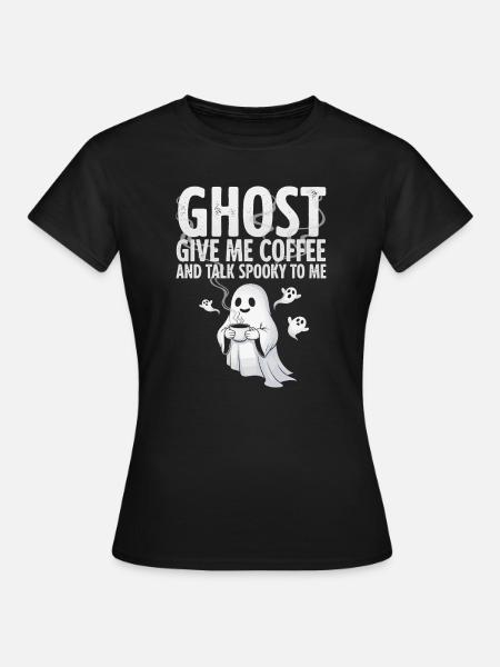 Gruselige Kaffeegeist-Illustration - Frauen T-Shirt - Schwarz