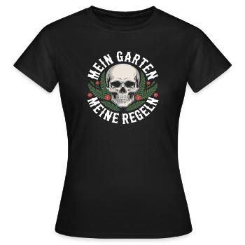 Mein Garten, meine Regeln - Frauen T-Shirt - Schwarz - Vorne - AI Model Female 172 dark (172cm)