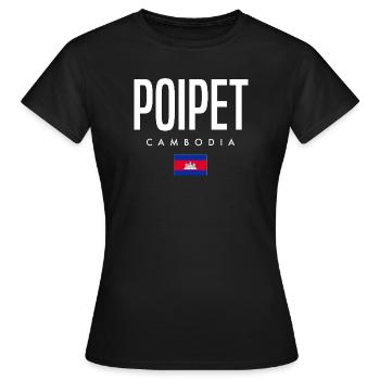 Poipet Cambodge Khmer - T-shirt Femme - noir - Devant - AI Model Female 172 dark (172cm)