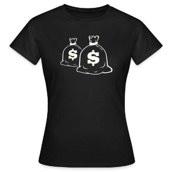 Geldsack Motiv Design - Frauen T-Shirt - Schwarz - Vorne - AI Model Female 172 dark (172cm)
