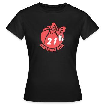 Basketball 21. Geburtstag Basketballerin - Frauen T-Shirt - Schwarz - Vorne - AI Model Female 172 dark (172cm)