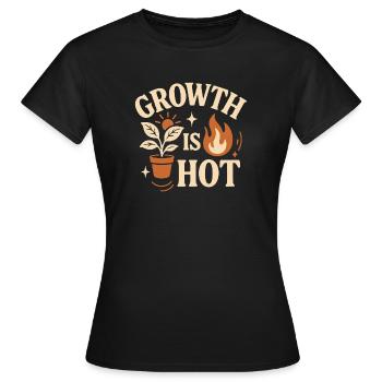 Wachstum ist heißes Pflanzenfeuer-Motivationsdesign - Frauen T-Shirt - Schwarz - Vorne - AI Model Female 172 dark (172cm)
