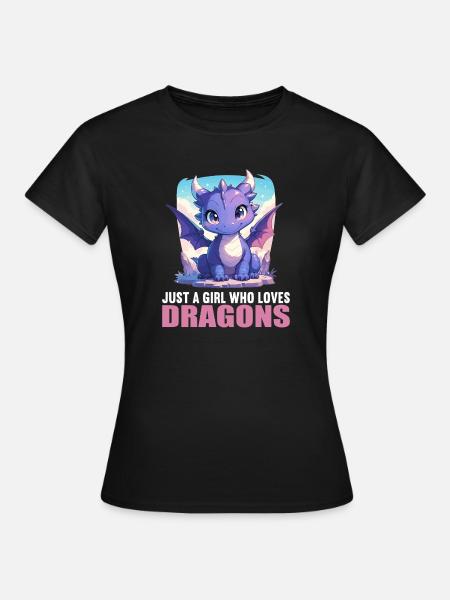 Drachen Drache - Frauen T-Shirt - Schwarz