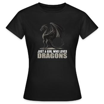 Dragon Dragon - T-shirt Femme - noir - Devant - AI Model Female 172 dark (172cm)