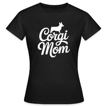Lettrage de maman corgi pour propriétaires de chiens fiers - T-shirt Femme - noir - Devant - AI Model Female 172 dark (172cm)