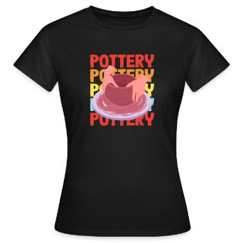 Passionné de céramique : amateur d'art potier - T-shirt Femme - noir - Devant - AI Model Female 172 dark (172cm)