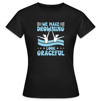 Synchronschwimmen Kunstschwimmen Wassersport - Frauen T-Shirt - Schwarz - Vorne - AI Model Female 172 dark (172cm)