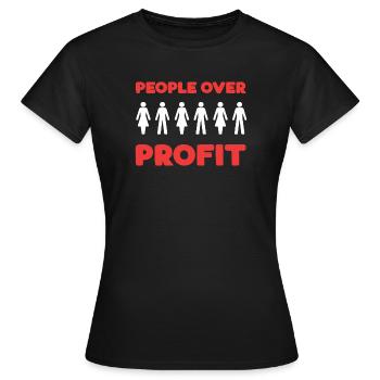 Les gens plutôt que le profit - T-shirt Femme - noir - Devant - AI Model Female 172 dark (172cm)