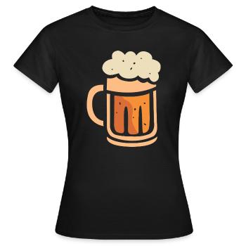 Bierkrug mit Schaum – Lustiges Cartoon-Design - Frauen T-Shirt - Schwarz - Vorne - AI Model Female 172 dark (172cm)