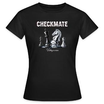 Strategisches Schach-Sieges-Design - Frauen T-Shirt - Schwarz - Vorne - AI Model Female 172 dark (172cm)