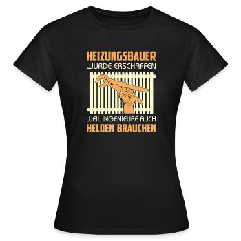 Heating Engineer Heating Construction Plumber Plumber - Women's T-Shirt - black - Front - AI Model Female 172 dark (172cm)