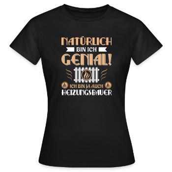 Heating Engineer Heating Construction Plumber Plumber - Women's T-Shirt - black - Front - AI Model Female 172 dark (172cm)