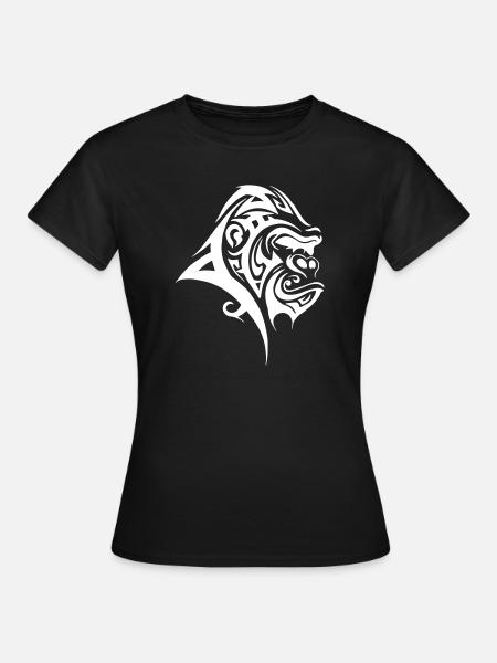 Gorilla Silberrücken Tribal - Frauen T-Shirt - Schwarz