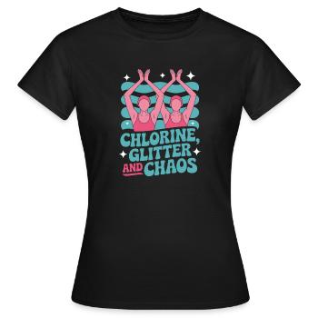 Synchronschwimmen Kunstschwimmen Wassersport - Frauen T-Shirt - Schwarz - Vorne - AI Model Female 172 dark (172cm)