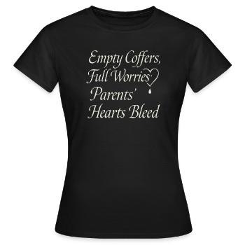 Leere Kassen, volle Sorgen - Frauen T-Shirt - Schwarz - Vorne - AI Model Female 172 dark (172cm)